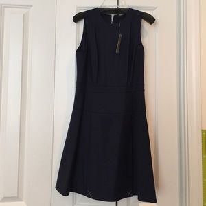 Navy blue wool dress