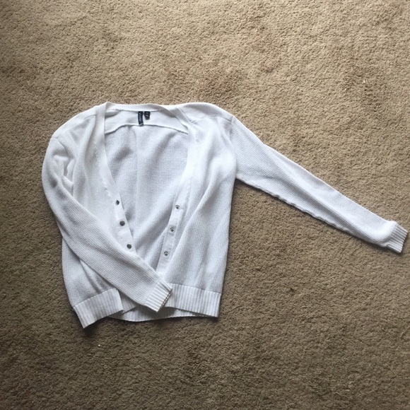 Plain white cardigan