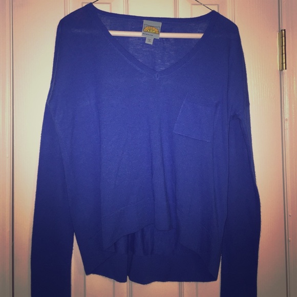 Blue high low sweater