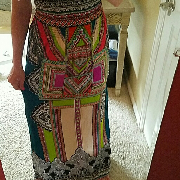 HOST PICK! Colorful boho print maxi skirt