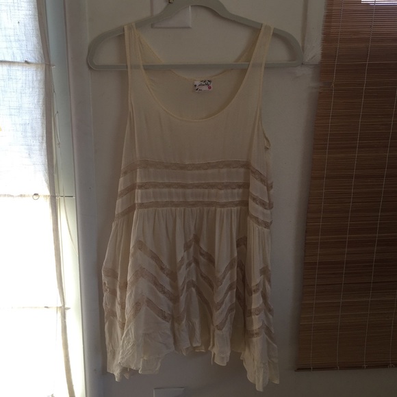 Free People Dresses & Skirts - Free People Cream Trapeze Dress/Slip