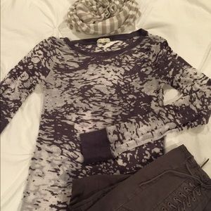 Plum/Grey Camouflage Thin Waffle Top M