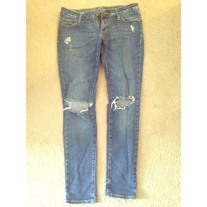Distressed 3 short pacsun blue skinny jeans
