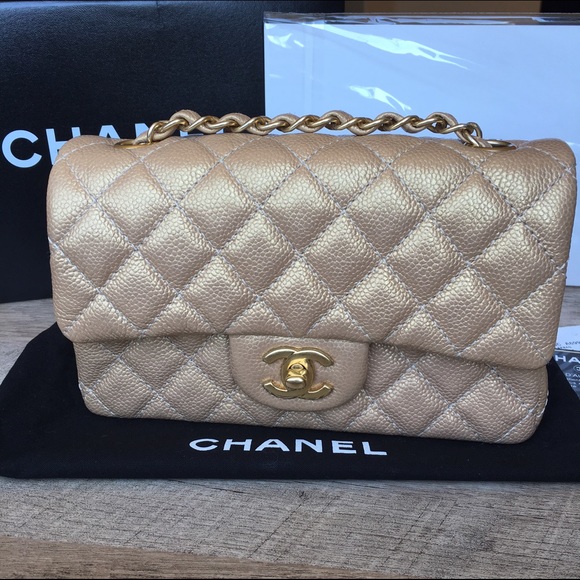 CHANEL Handbags - ❌SOLD❌ Authentic Chanel Gold Mini Caviar GHW