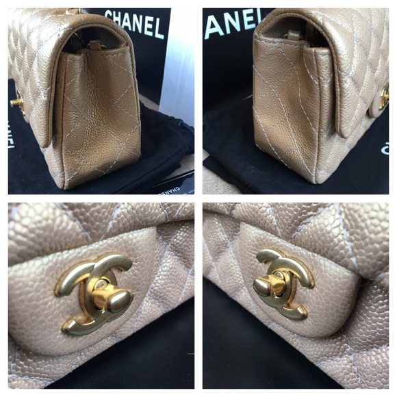❌SOLD❌ Authentic Chanel Gold Mini Caviar GHW - Picture 2 of 4