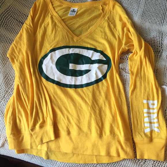 PINK NFL Green Bay Packers long sleeve tee shirt.