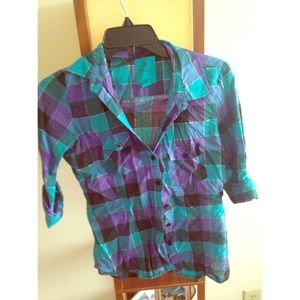 XS plaid pacsun 3/4 shirt