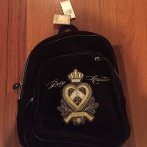 Juicy Couture black velour back pack, new with tag