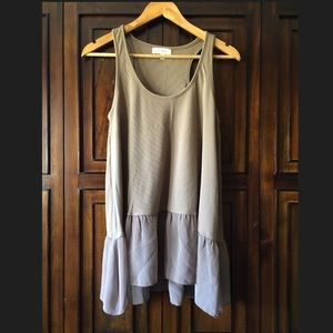 USED UMGEE HI LOW RACERBACK TANK Size Medium Tan