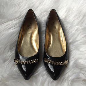 Coach 7.5 Rossie Q359 Black Patent Flats