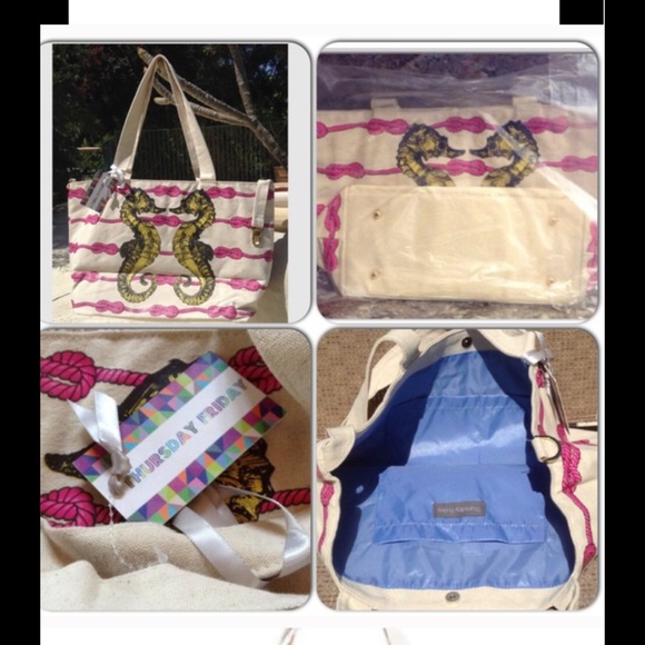 Sea Horse Canvas Book, Beach, Travel Tote Bag - Picture 6 of 8