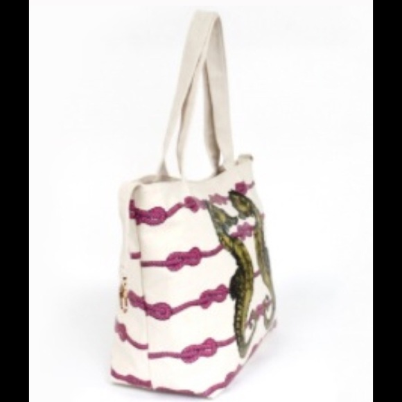 Sea Horse Canvas Book, Beach, Travel Tote Bag - Picture 7 of 8