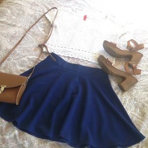 Navy skater skirt with exposed back zip. Unworn!