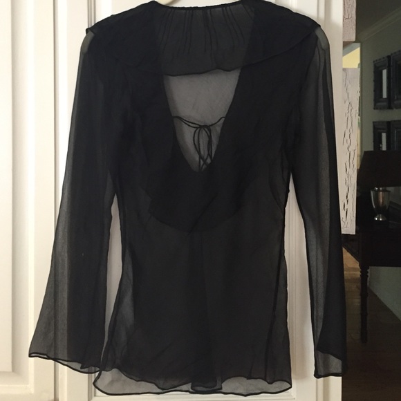 Max Studio Black Ruffle Top - Picture 3 of 3
