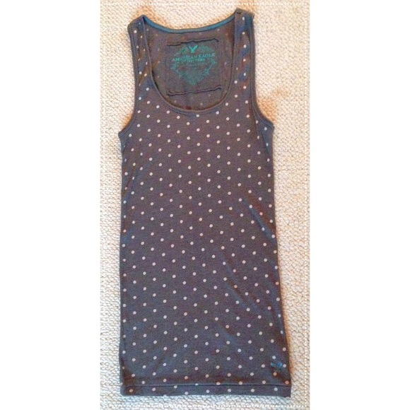Gray and White Polka Dot American Eagle Tank Top! - Picture 1 of 3