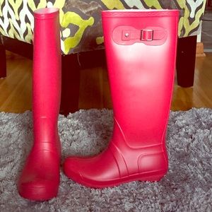 Red Bamboo Rain Boots