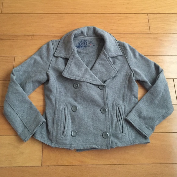 Super cute gray cotton pea coat