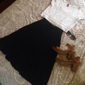 Brand new black jersey skater midi skirt