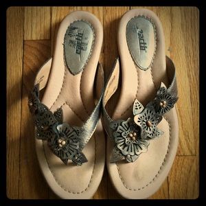 Earth Bronze and Flowered Sandals