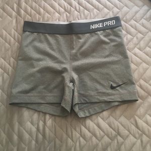 Gray Nike pro shorts