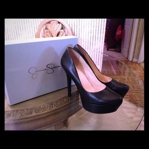 Jessica Simpson 6inch black platform stilettos!