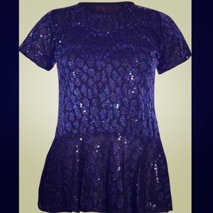 Sequin Peplum Top