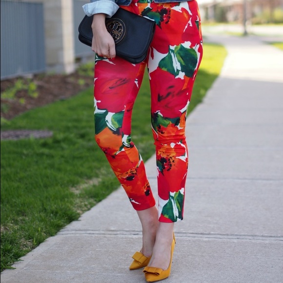 Zara Pants - Zara Red Floral Pants