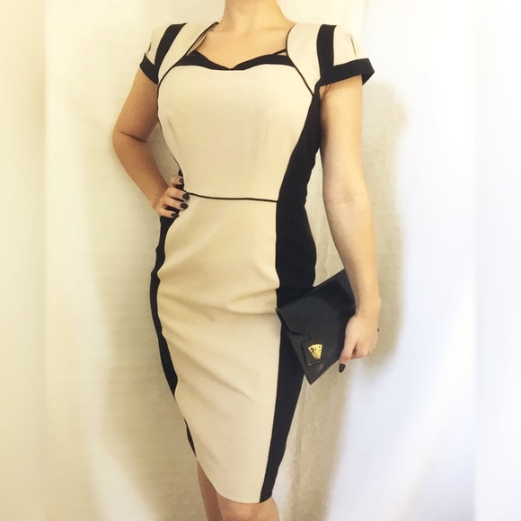 M&S woman Dresses & Skirts - Retro tan and black dress