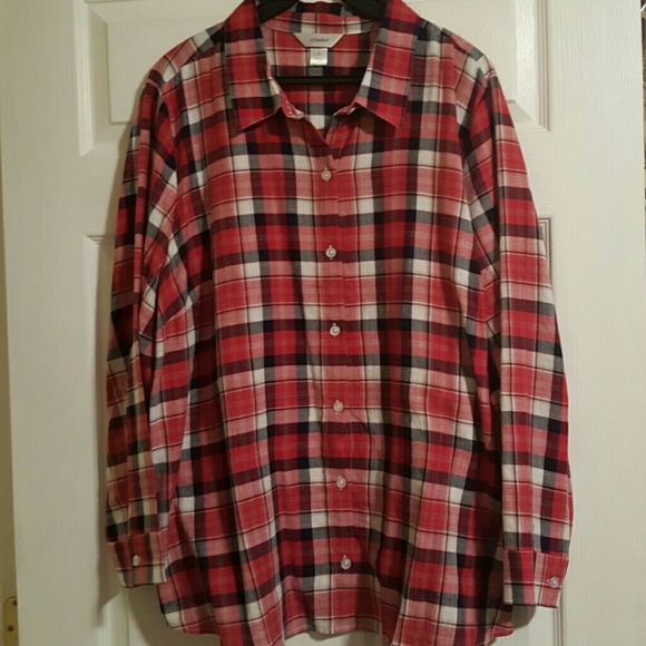 cj Banks Flannel print top wore only once.