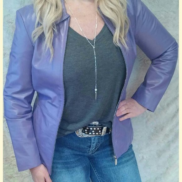 Worthington Lilac/Purple Leather Jacket