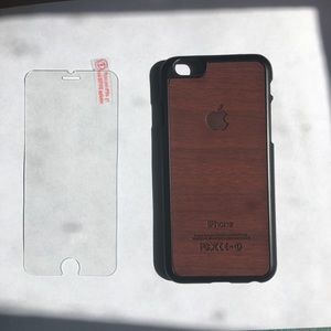 iPhone 6 wood grain suede like case