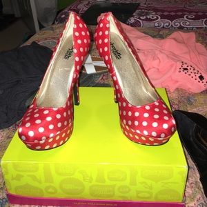 red polka Charlotte Russe heels