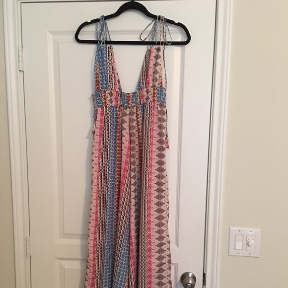 Boho spaghetti strap multi colored dress