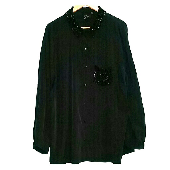 Embellished Black Blouse.