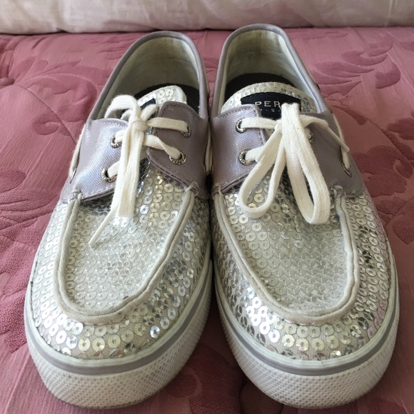 Silver sequin Sperry's