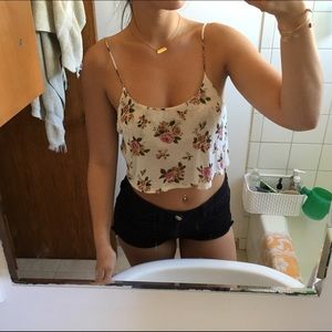 Floral cropped tank