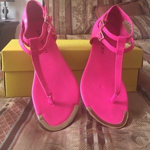 Pop of color with madden girls sandals