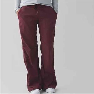 Lululemon Dance Studio Pant Lined Wineberry sz 12