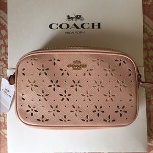 NWT-COACH LASER CUT ROSE GOLD CROSSBODY