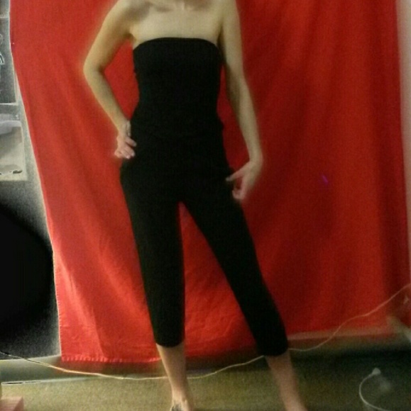 NY&C black stress jumpsuit, size small