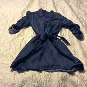 Denim dress belted waist