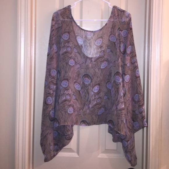 Show Me Your Mumu Peacock Print bell sleeves