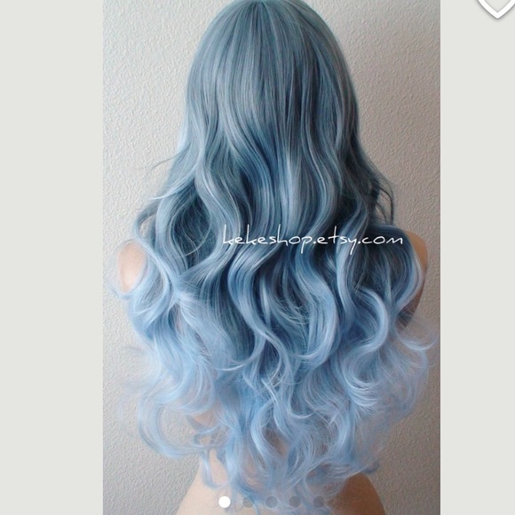 Blue/silver wig