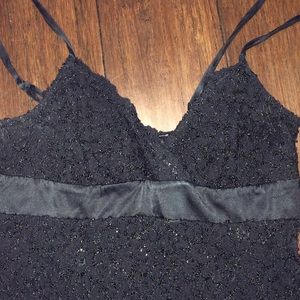 Bebe Stretchy Floral Lace Tank