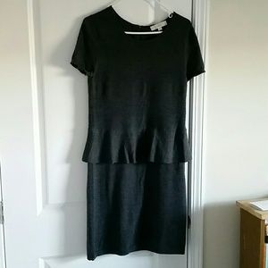 Ann Taylor Loft grey peplum sweater dress