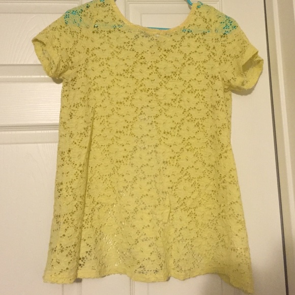 Lace, open back blouse