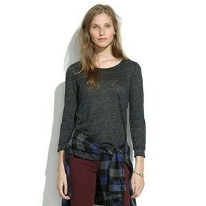 MADEWELL gray linen slub long sleeve tee