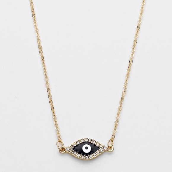 👁 Black and Crystal Evil Eye Necklace 👁