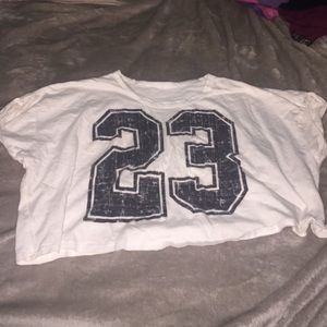 White #23 crop top