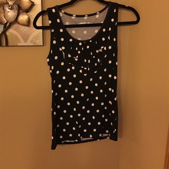 Fun navy polka-dotted tank